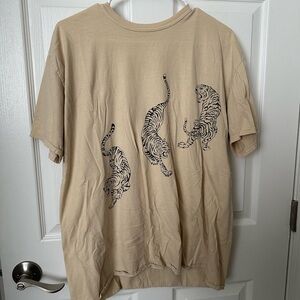 Project Social T Cream Tiger Print Tee